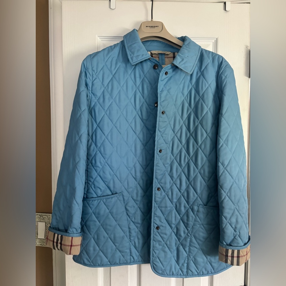 Burberry Light Blue Quilted Men's Jacket
